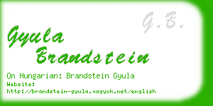 gyula brandstein business card